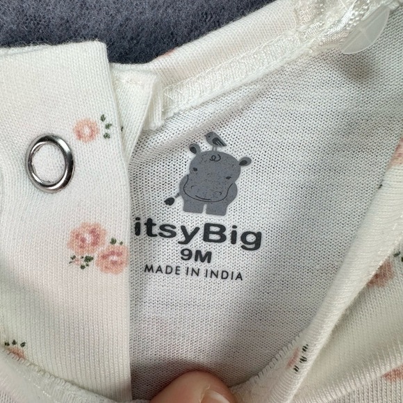 NWT ItsyBig White Floral Tulle Skirt Snap Closures Footed Onepiece Outfit 9M - Picture 13 of 13